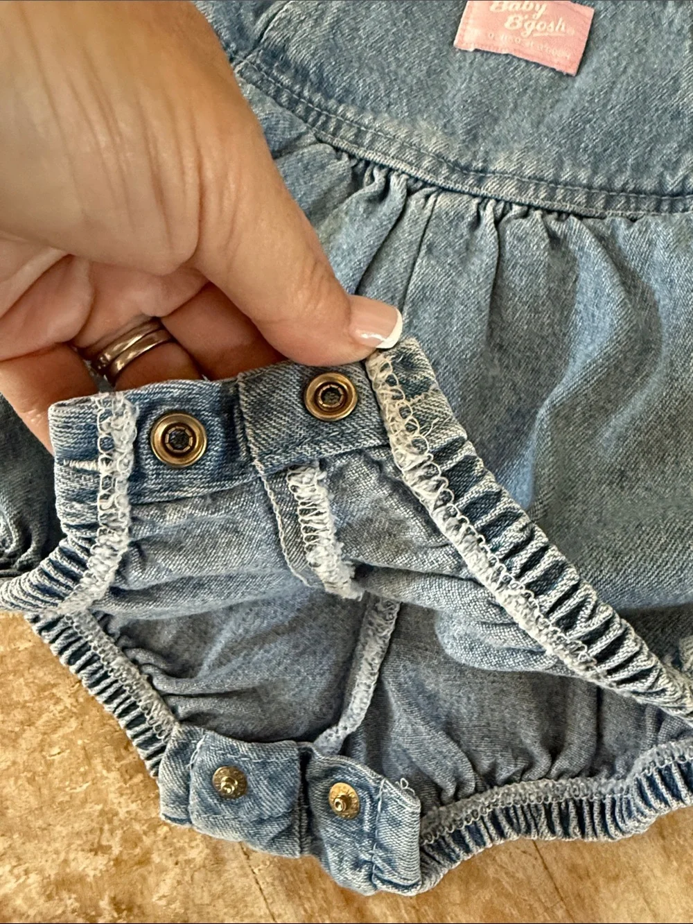 Oshkosh B’Gosh Vintage Denim Bubble Romper {Lightwash} 24 mos.